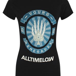 All Time Low Skele Spade Ladies Black T-Shirt