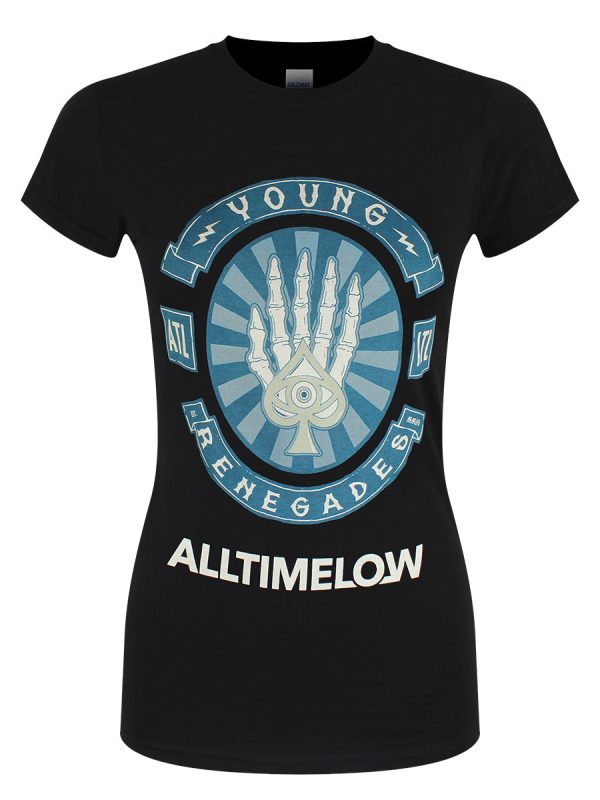 All Time Low Skele Spade Ladies Black T-Shirt