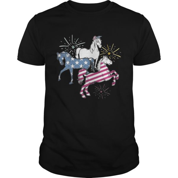 American Flag Horse For Independence Day Funny T-shirt