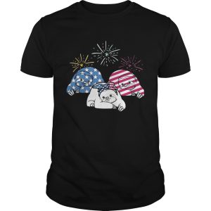 American Flag Sloths For Independence Day Funny T-shirt