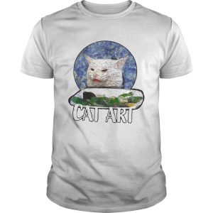 Angry yelling at confused cat at dinner table meme 2020 shirt