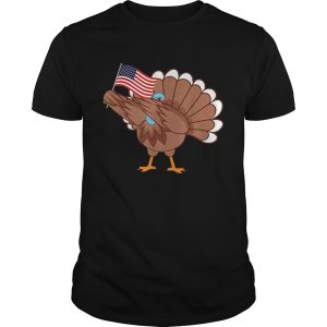 Awesome Dabbing Turkey America Flag Thanksgiving American Family shirt