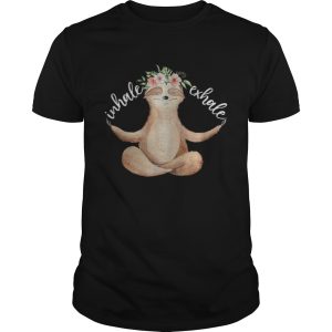 Awesome Yoga Meditation Sloth Inhale Exhale Floral shirt