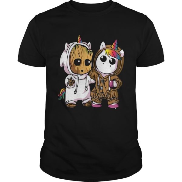 Baby Groot And Unicorn Shirt