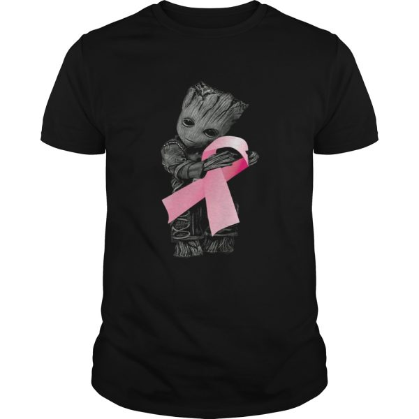 Baby Groot Hugs Breast Cancer Shirt