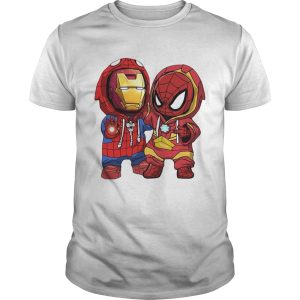 Baby Iron Man and baby Spiderman shirt