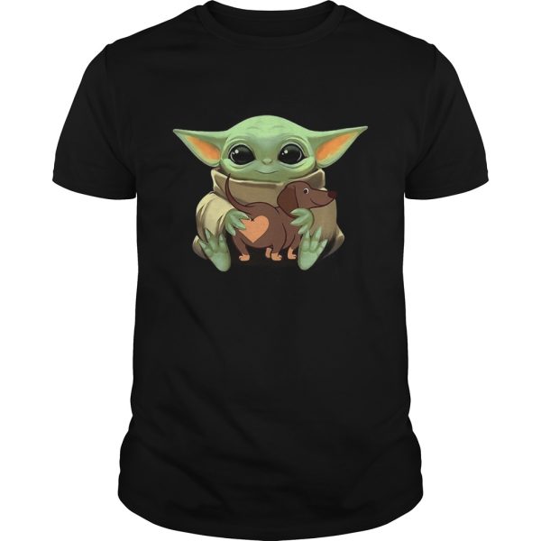 Baby Yoda Hugging Dachshund shirt