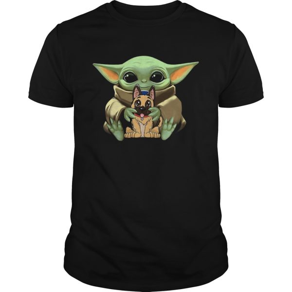 Baby Yoda Hugging German Shepherd shirt