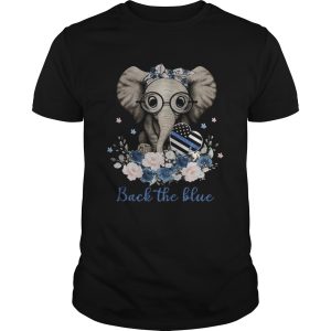 Back The Blue Elephants Heart Glasses Flower Cute shirt