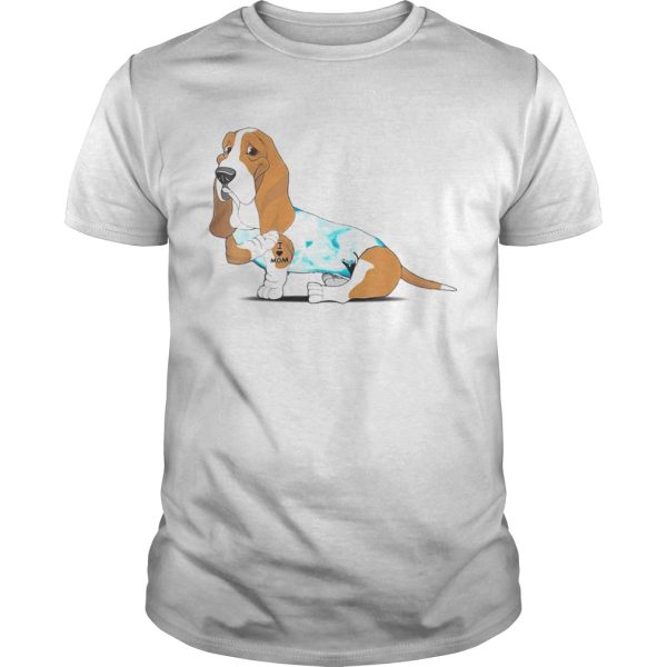 Basset Hound Tattoos I Love MOM Sitting Mothers Day shirt