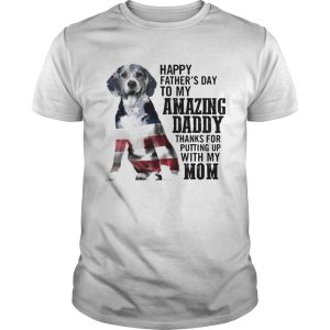 Beagle happy fathers day to my amazing daddy American flag shirt
