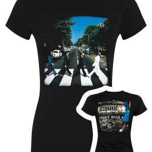 Beatles Vintage Abbey Road Ladies Black T Shirt 1