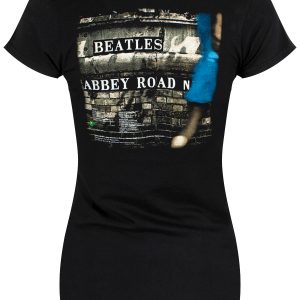 Beatles Vintage Abbey Road Ladies Black T Shirt 2