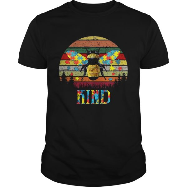 Bee Kind Autism Awareness vintage sunset shirt