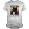 Beer Because Murder Is Wrong Black cat Vintage Retro shirt