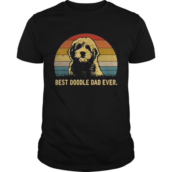 Best Doodle Dad Ever vintage sunset shirt