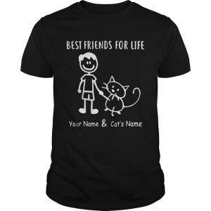 Best friends for your name and cat’s name shirt