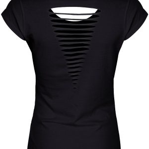 Black Cat Club Ladies Black Razor Back T Shirt 2