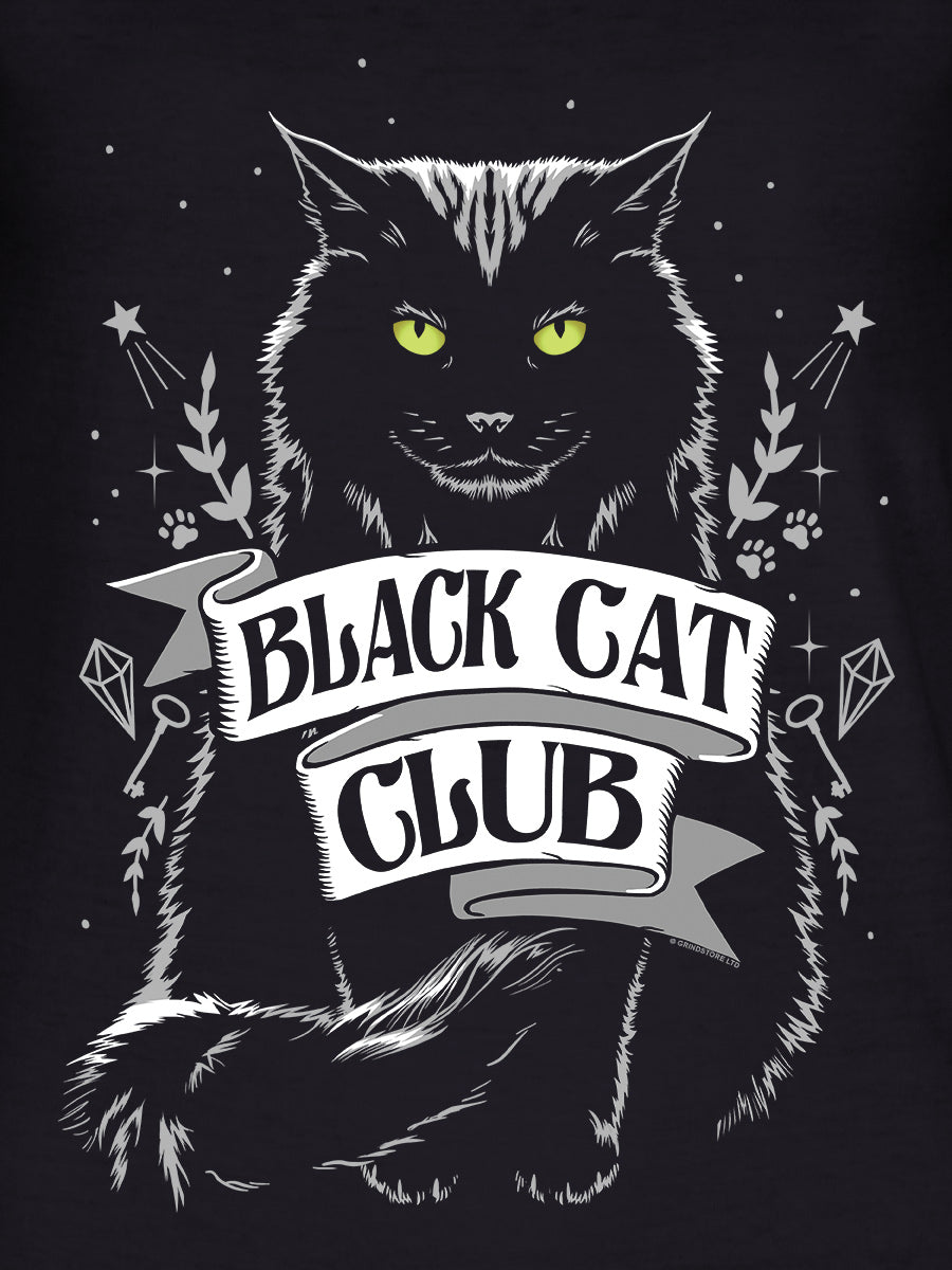 Black Cat Club Ladies Black Razor Back T-Shirt