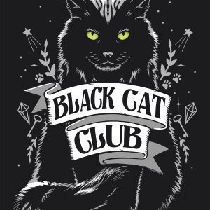 Black Cat Club Ladies Premium Black T Shirt 3