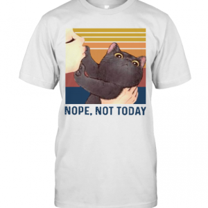 Black Cat Nope Not Today Vintage T-Shirt