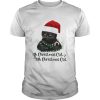 Black Cat Santa Oh Christmas Cat Oh Christmas Cat Light shirt
