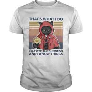 Black Cat Thats what I do I master the dungeon and I know things vintage retro shirt