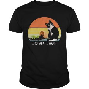 Black cat I do what I want vintage shirt