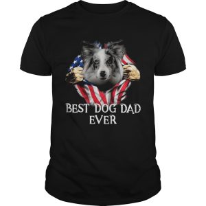 Blood Inside Me Blue Merle Collie Dog American Flag Best Dog Dad Ever shirt