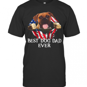 Blood Inside Me Boxer Dog American Flag Best Dog Dad Ever T-Shirt