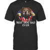 Blood Inside Me Brittany Dog American Flag Best Dog Dad Ever T-Shirt
