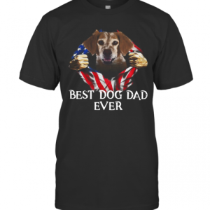 Blood Inside Me Brittany Dog American Flag Best Dog Dad Ever T-Shirt