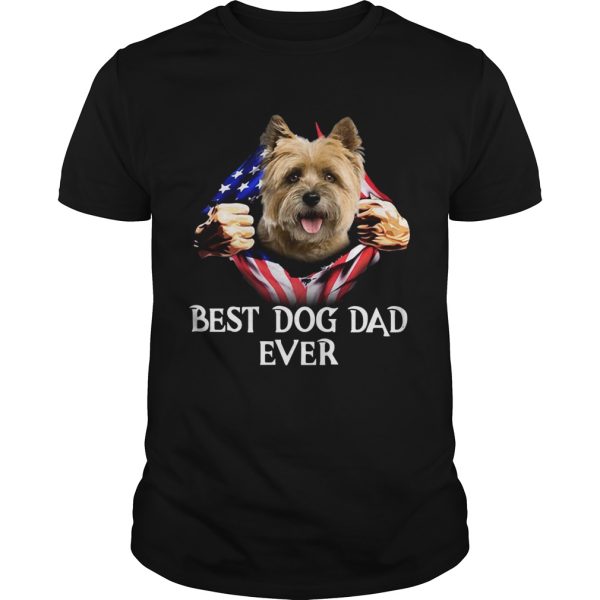 Blood Inside Me Cairn Terrier Dog American Flag Best Dog Dad Ever 2020 shirt