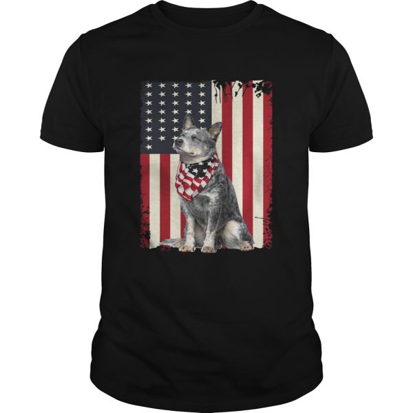 Blue Heeler American flag shirt