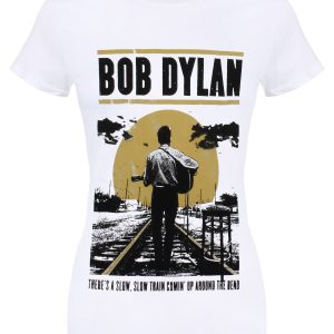 Bob Dylan Slow Train Ladies White T-Shirt