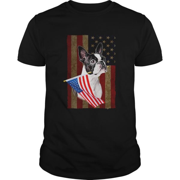 Boston Terrier Proud Of America Flag shirt