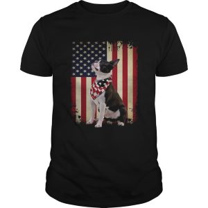 Boston Terrier dog American flag Shirt