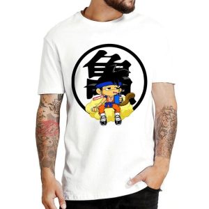 Cartoon Goku Drinking From Cup Dragon Ball Z T-Shirt