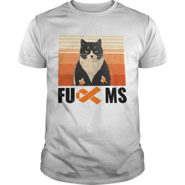 Cat Fuck MS Cancer Awareness vintage retro shirt