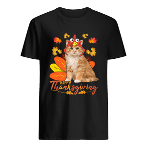 Cat Happy ThanksGiving Funny Cat Lover Gift T-Shirt