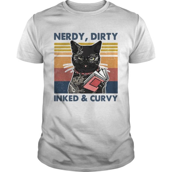 Cat Tattoo Nerdy Dirty Inked And Curvy Vintage shirt