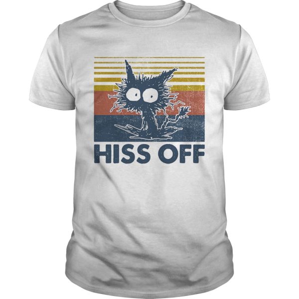 Cat hiss off vintage retro shirt