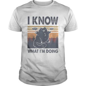 Cat i know what im doing vintage retro shirt