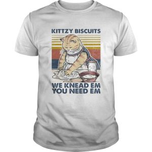 Cat kittzy biscuits we knead em you need em vintage retro shirt