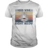 Cat need wine right meow vintage retro shirt