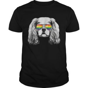 Cavalier king charles spaniel Gay Pride Flag Sunglasses shirt