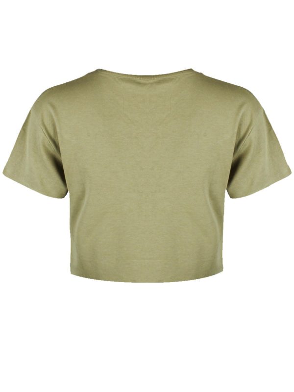 Celestial Kittens Sage Green Boxy Crop Top