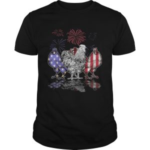 Chicken firework american flag independence day shirt