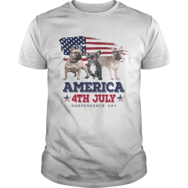 Cool French Bulldog America 4th July Independence Day T-shirt