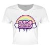 Cute & Creepy Ladies Pastel Goth White Crop Top